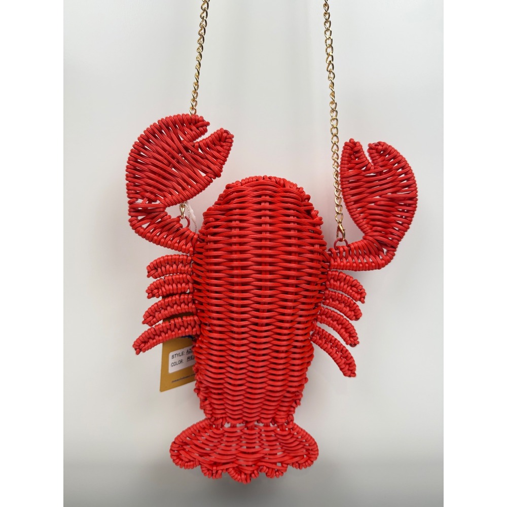 NWT Tommy Bahama Red Lobster Wicker Crossbody Bag Novelty Clutch Purse NEW Viral - Picture 2 of 11